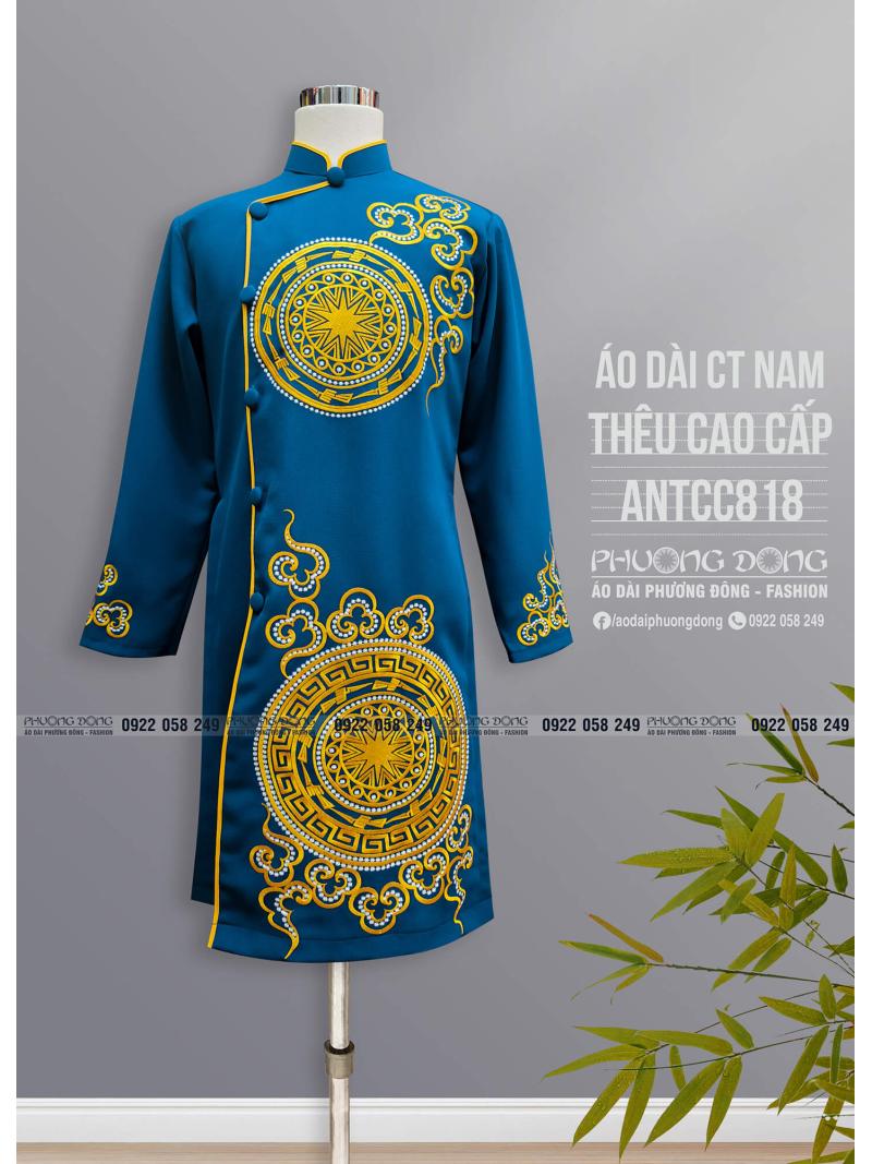Áo Dài Cách Tân Nam Thêu Cao Cấp ANTCC818